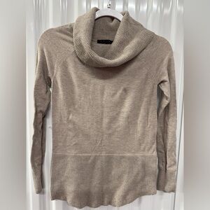 Cyrus Women's Beige Cowl Neck Sweater